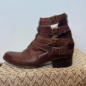 Freebird ROPER STEVEN DROVER BROWN LEATHER ANKLE BOOTS - Women Sz. 8